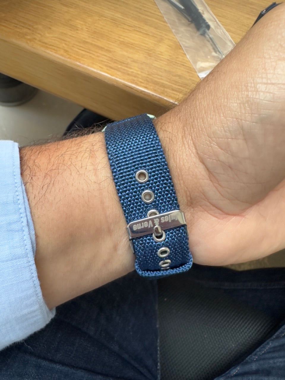 Columbiad : Bracelet Swatch x Omega Bleu