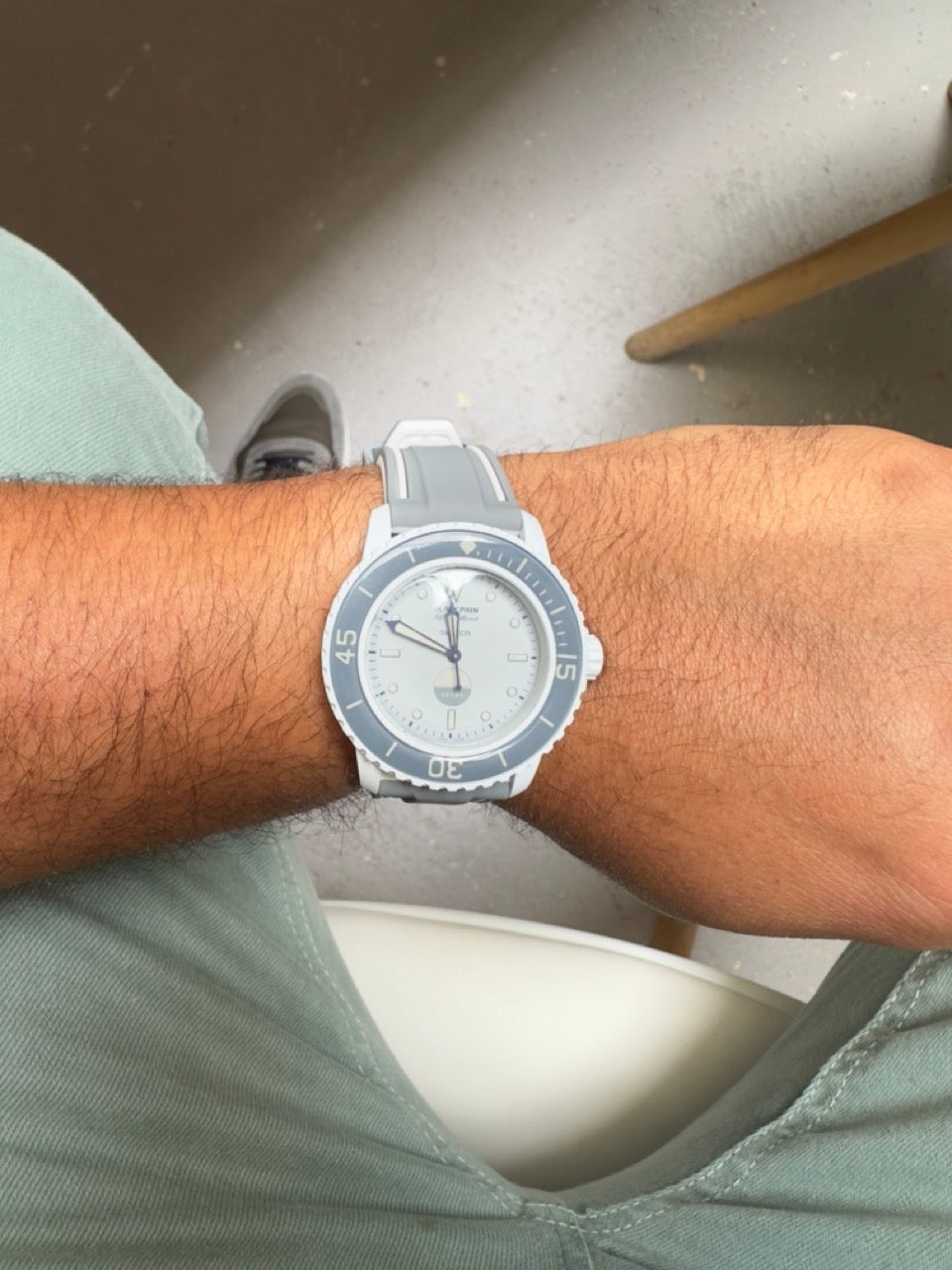 Nautilus : Bracelet pour Swatch X Blancpain Gris et Blanc