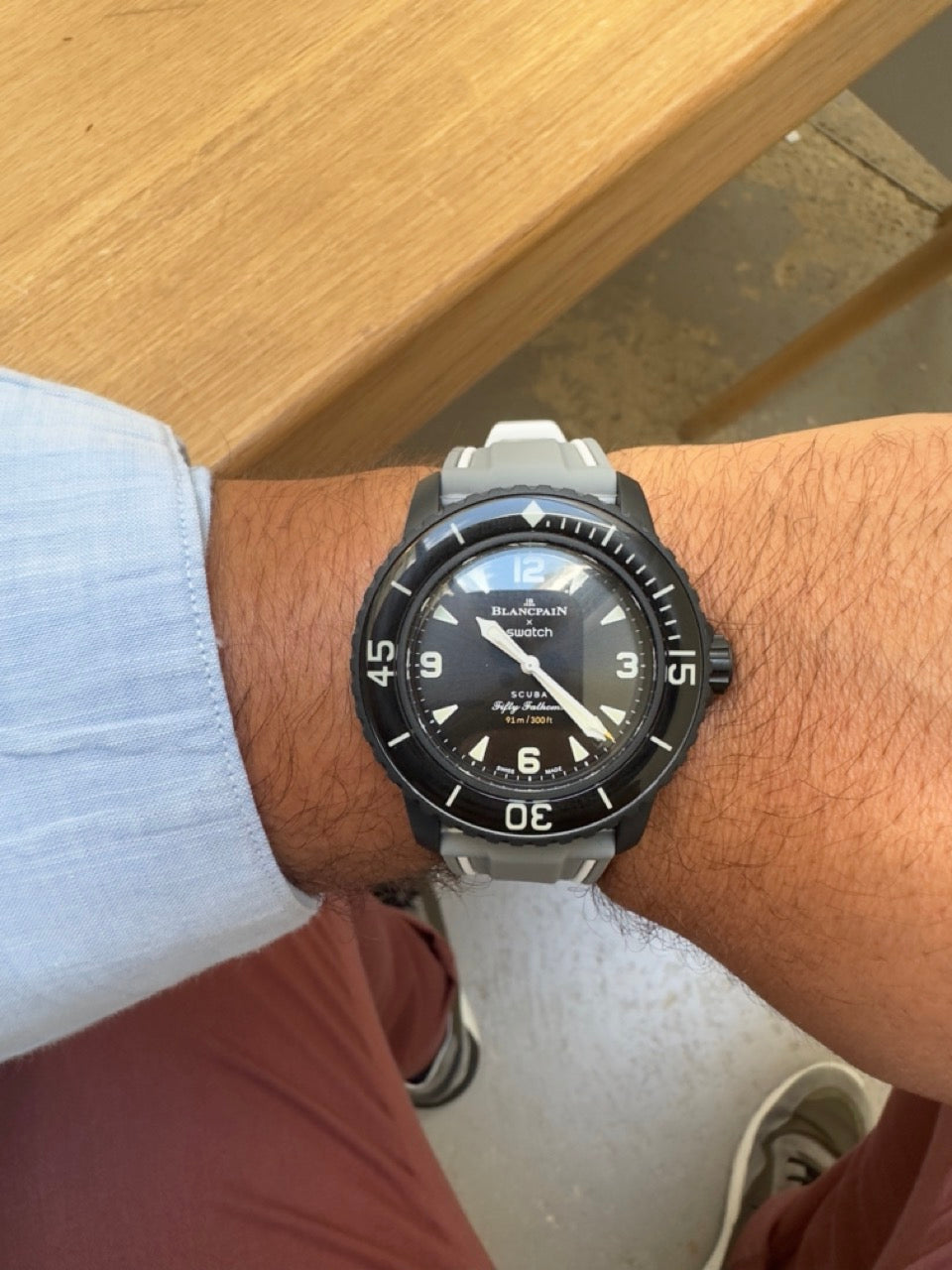 Nautilus : Bracelet pour Swatch X Blancpain Gris et Blanc