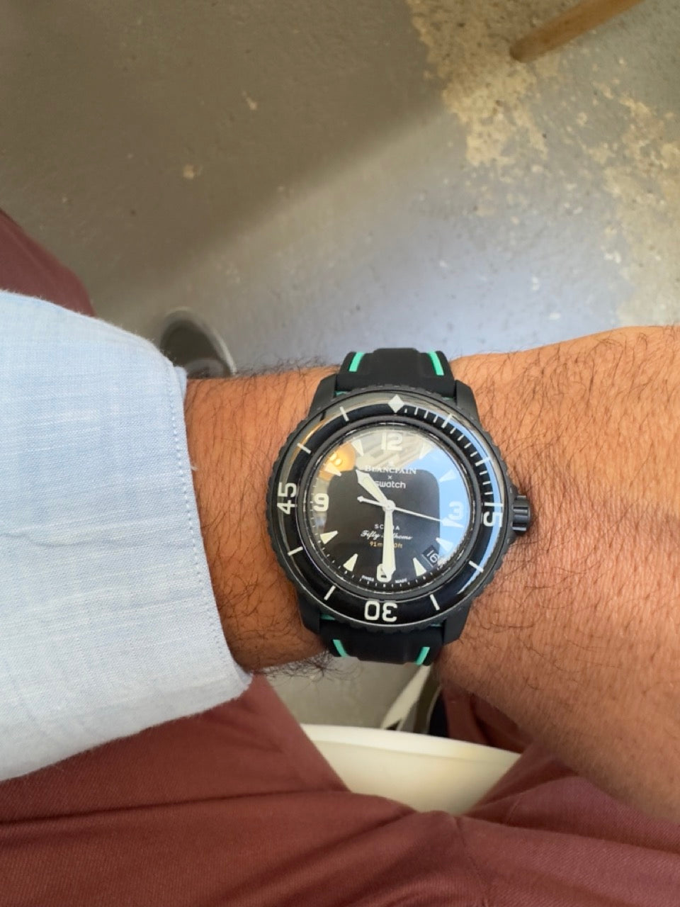 Nautilus : Bracelet pour Swatch X Blancpain Noir et Cyan
