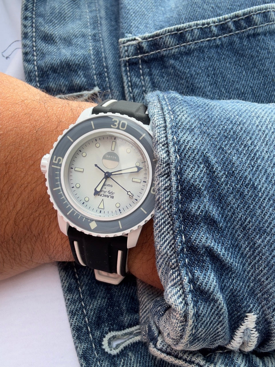 Nautilus : Bracelet pour Swatch X Blancpain Noir et Blanc